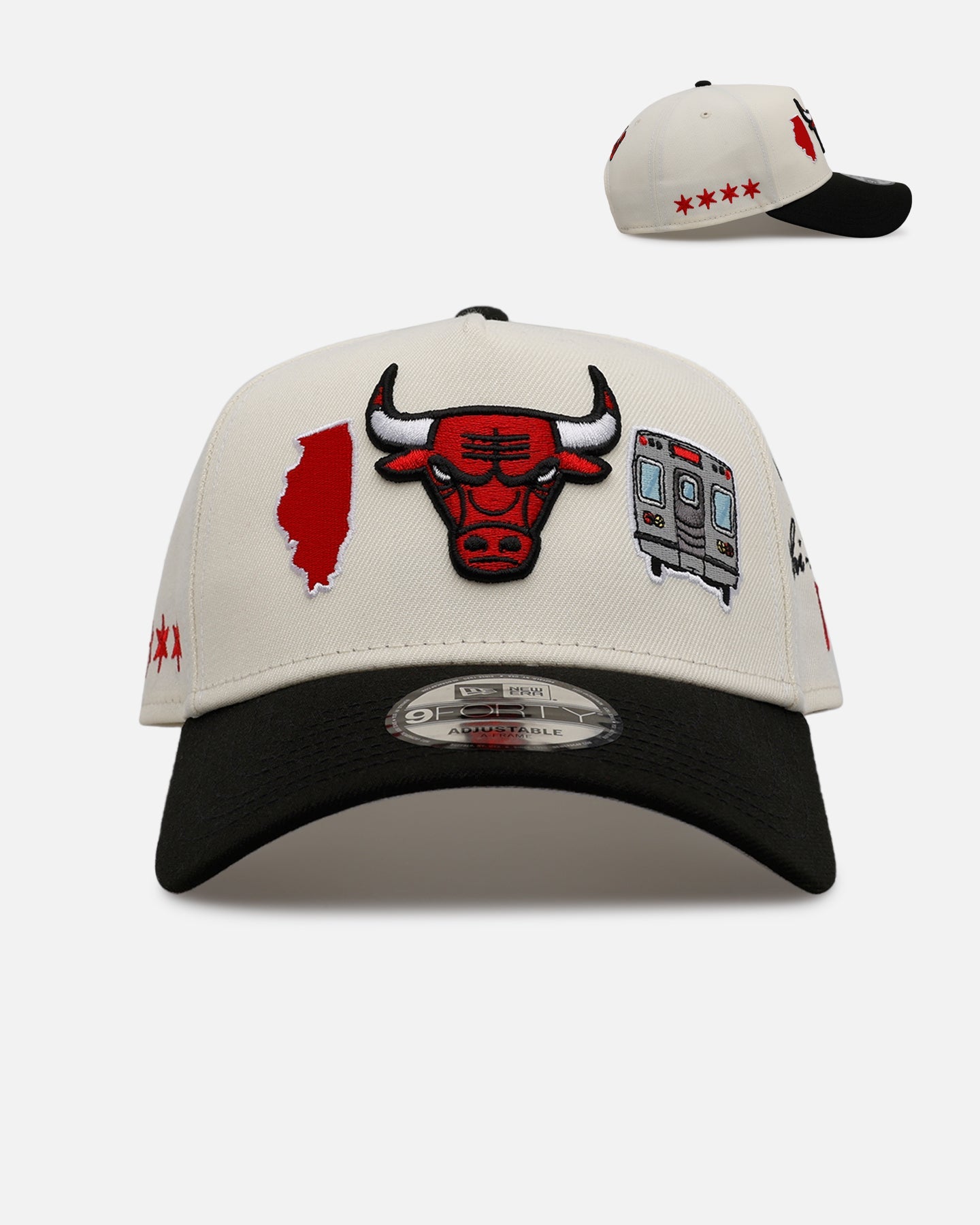 New Era Chicago Bulls 'Chrome City Icons' 9FORTY A-Frame Snapback Chrome/Official Team Color