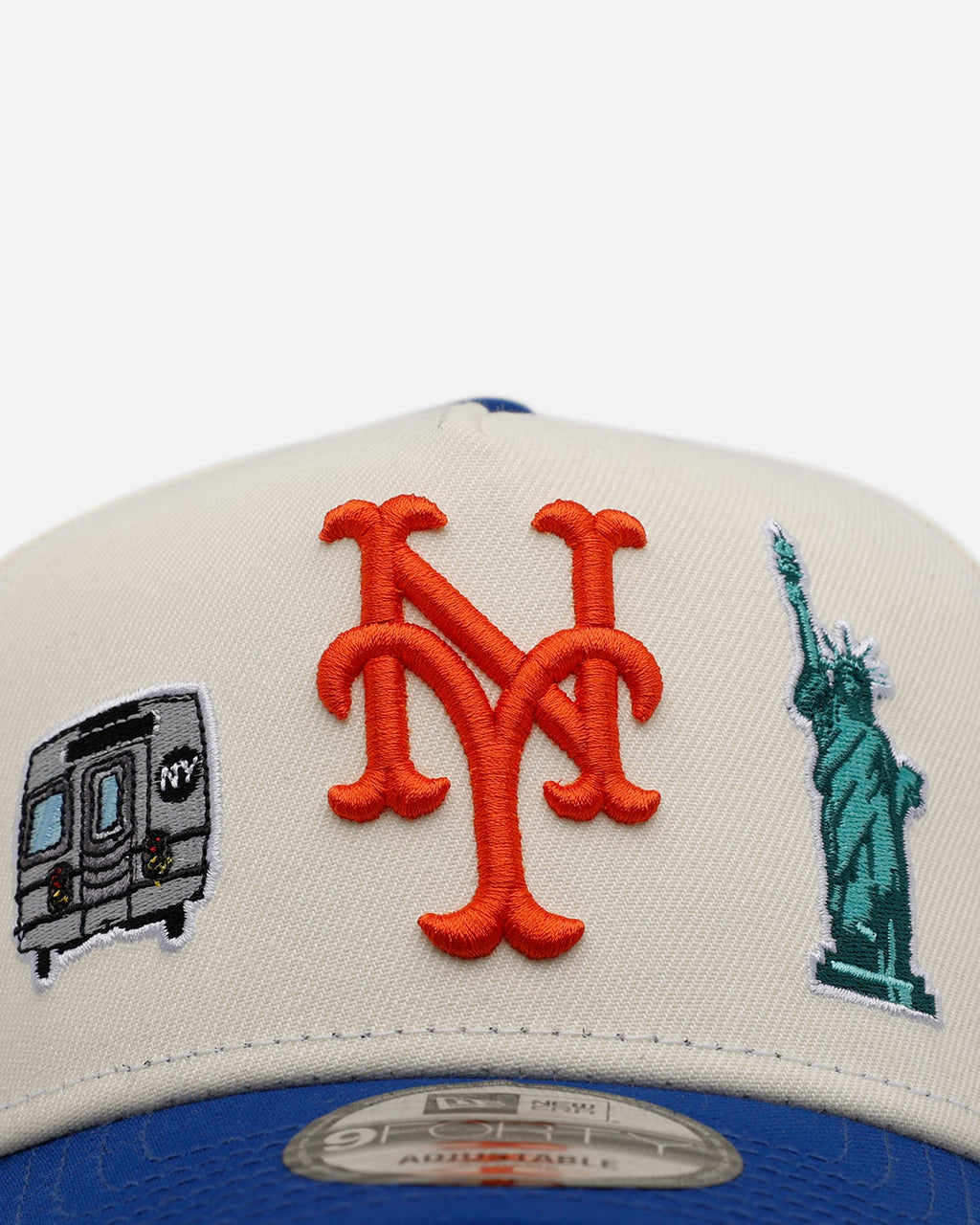 New Era New York Mets 'Chrome City Icons' 9FORTY A-Frame Snapback Chrome/Official Team Color