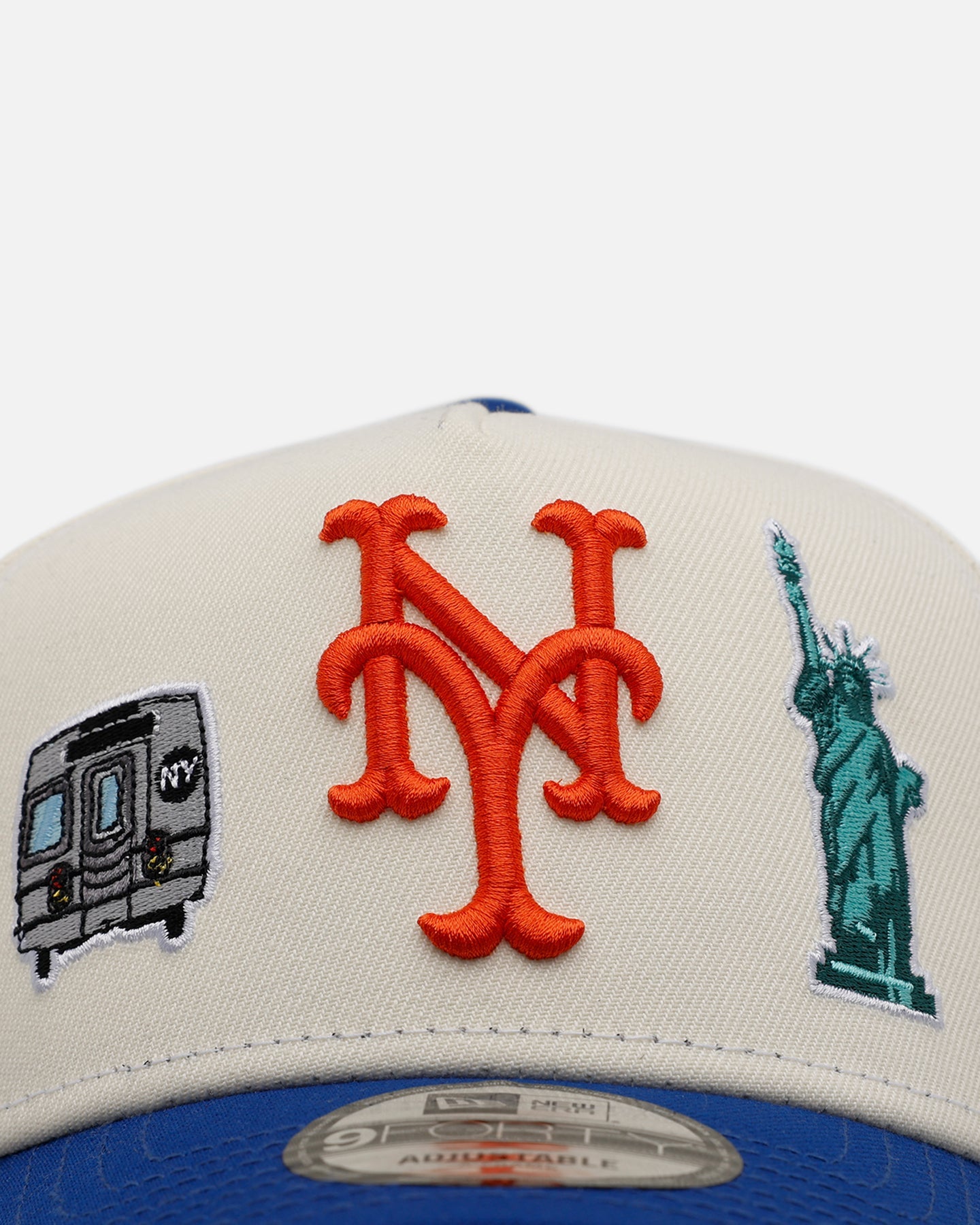 New Era New York Mets 'Chrome City Icons' 9FORTY A-Frame Snapback Chrome/Official Team Color