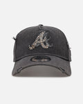 New Era Atlanta Braves 'Patent Leather' 9FORTY A-Frame Strapback Washed Black