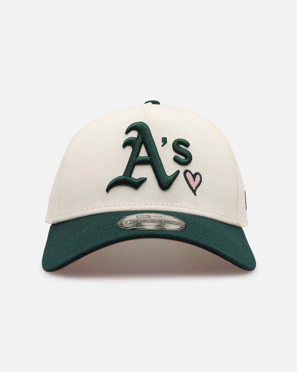New Era Oakland Athletics 'Pink Satin Hearts Green' 9FORTY A-Frame Snapback Chrome/Dark Green