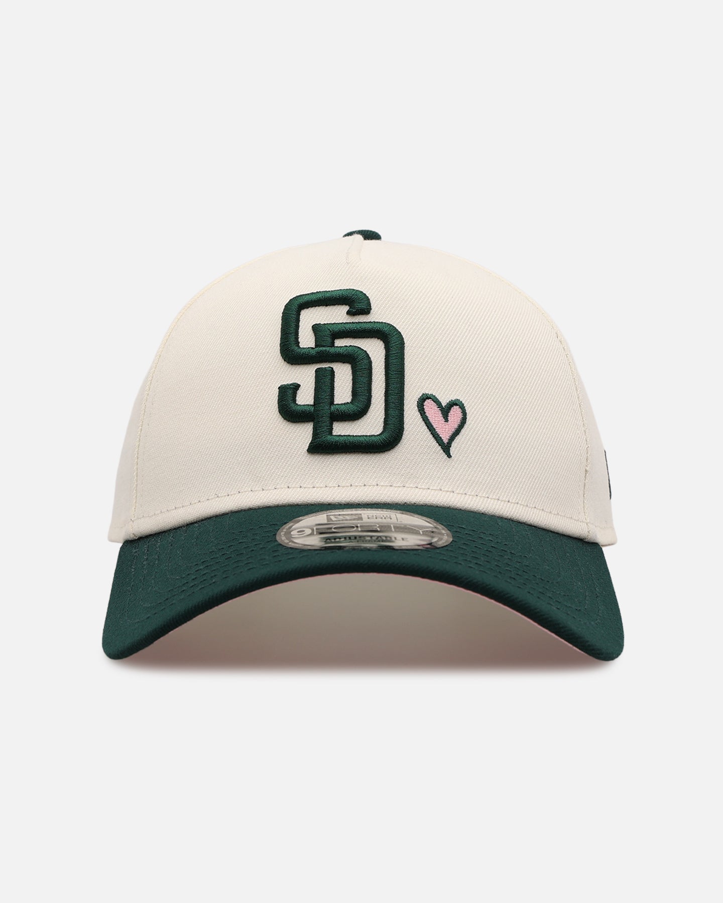 New Era San Diego Padres 'Pink Satin Hearts Green' 9FORTY A-Frame Snapback Chrome/Dark Green