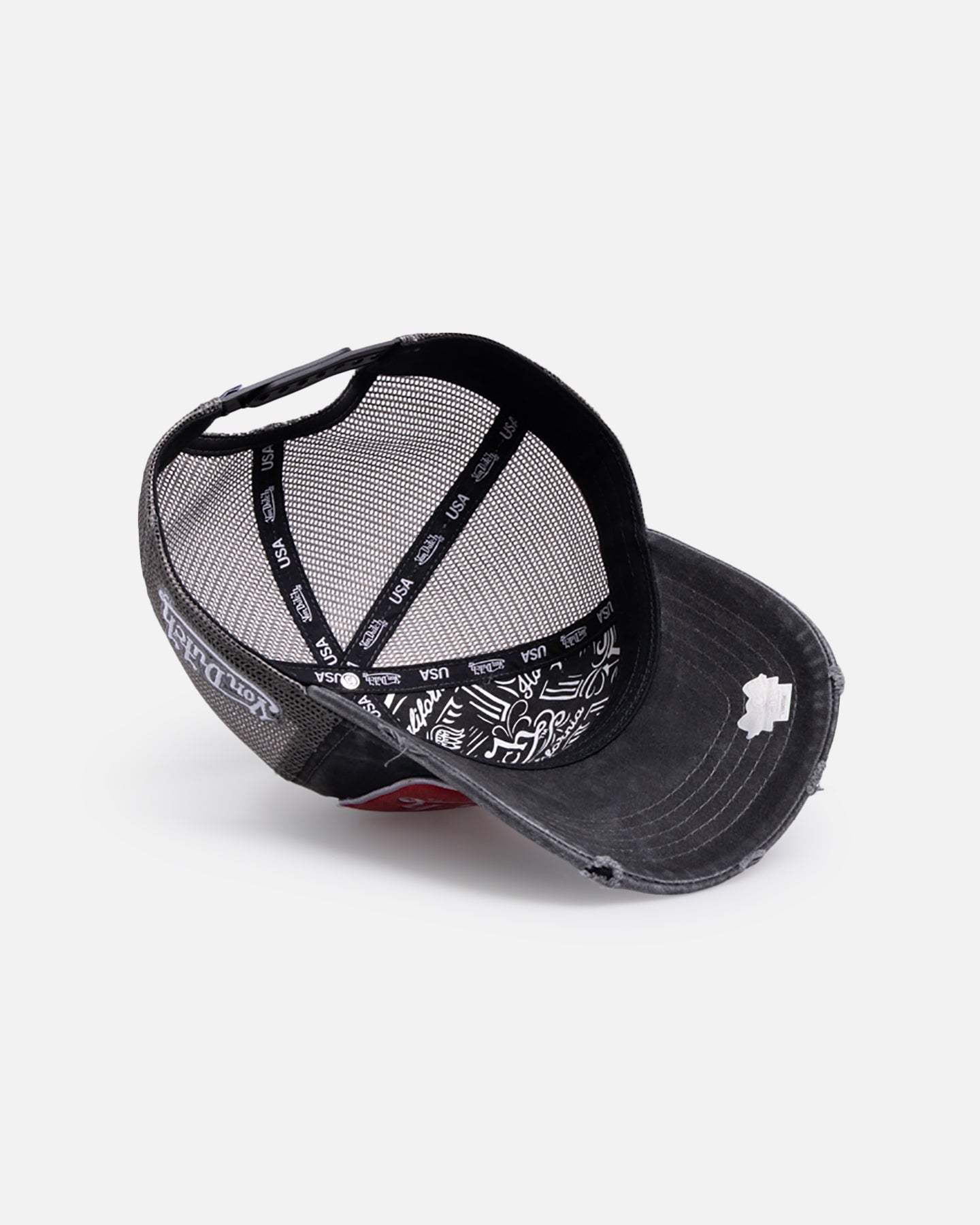 Von Dutch Distressed Old Originals Trucker Snapback Black/Grey
