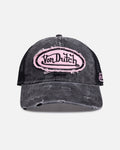 Von Dutch Distressed Trucker Snapback Black/Pink