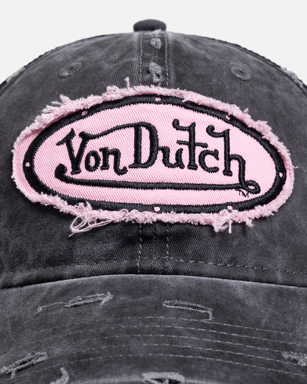 Von Dutch Distressed Trucker Snapback Black/Pink