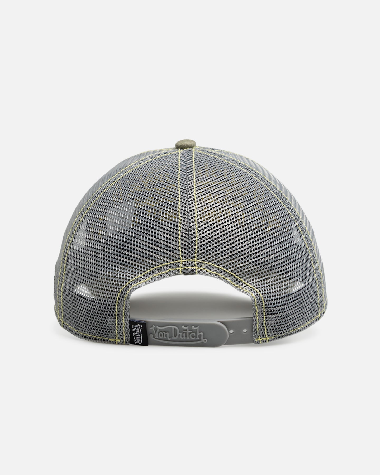 Von Dutch Contrast Distressed Trucker Snapback Moss/Yellow