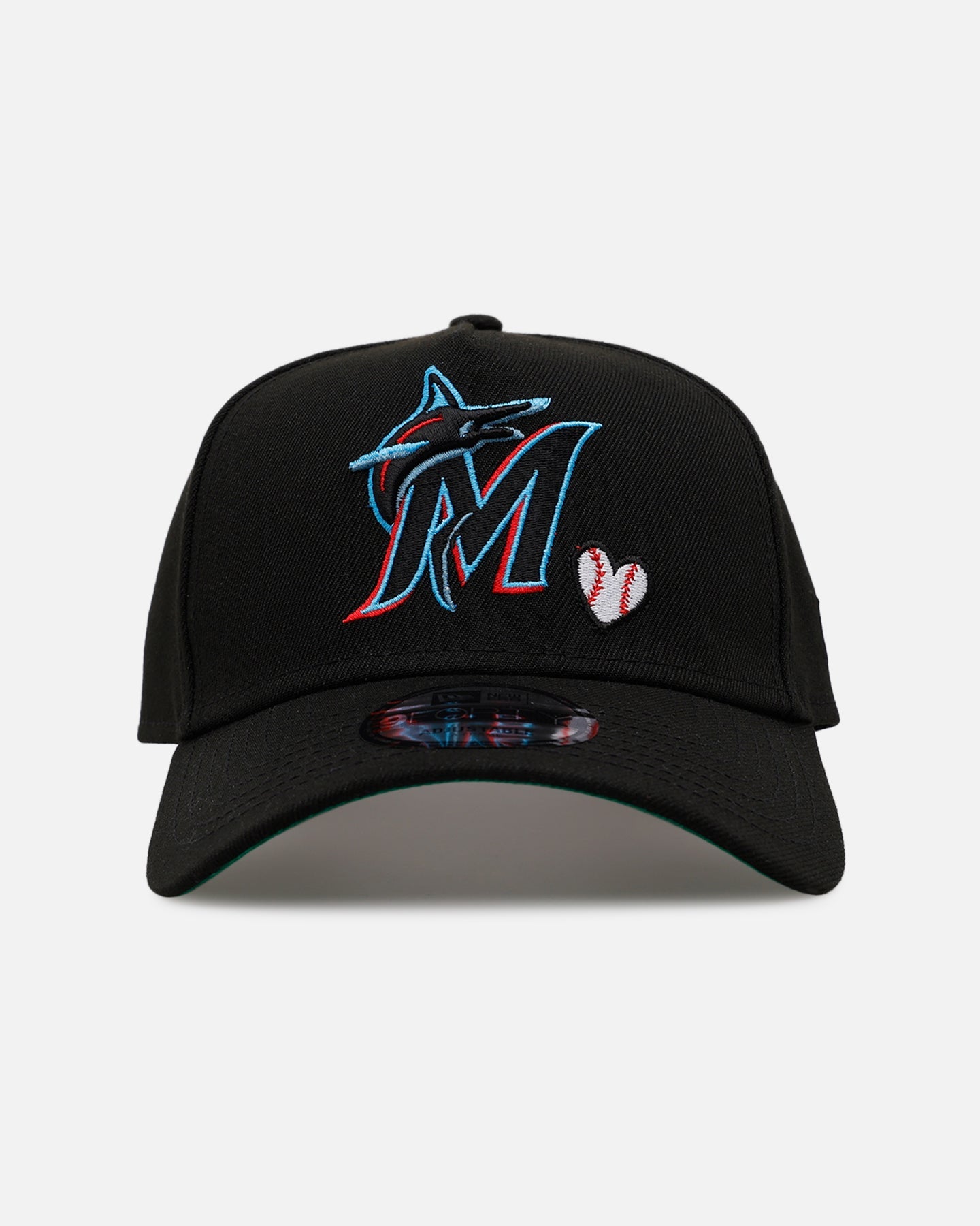 New Era Miami Marlins 'Baseball Hearts' 9FORTY A-Frame Snapback Official Team Color