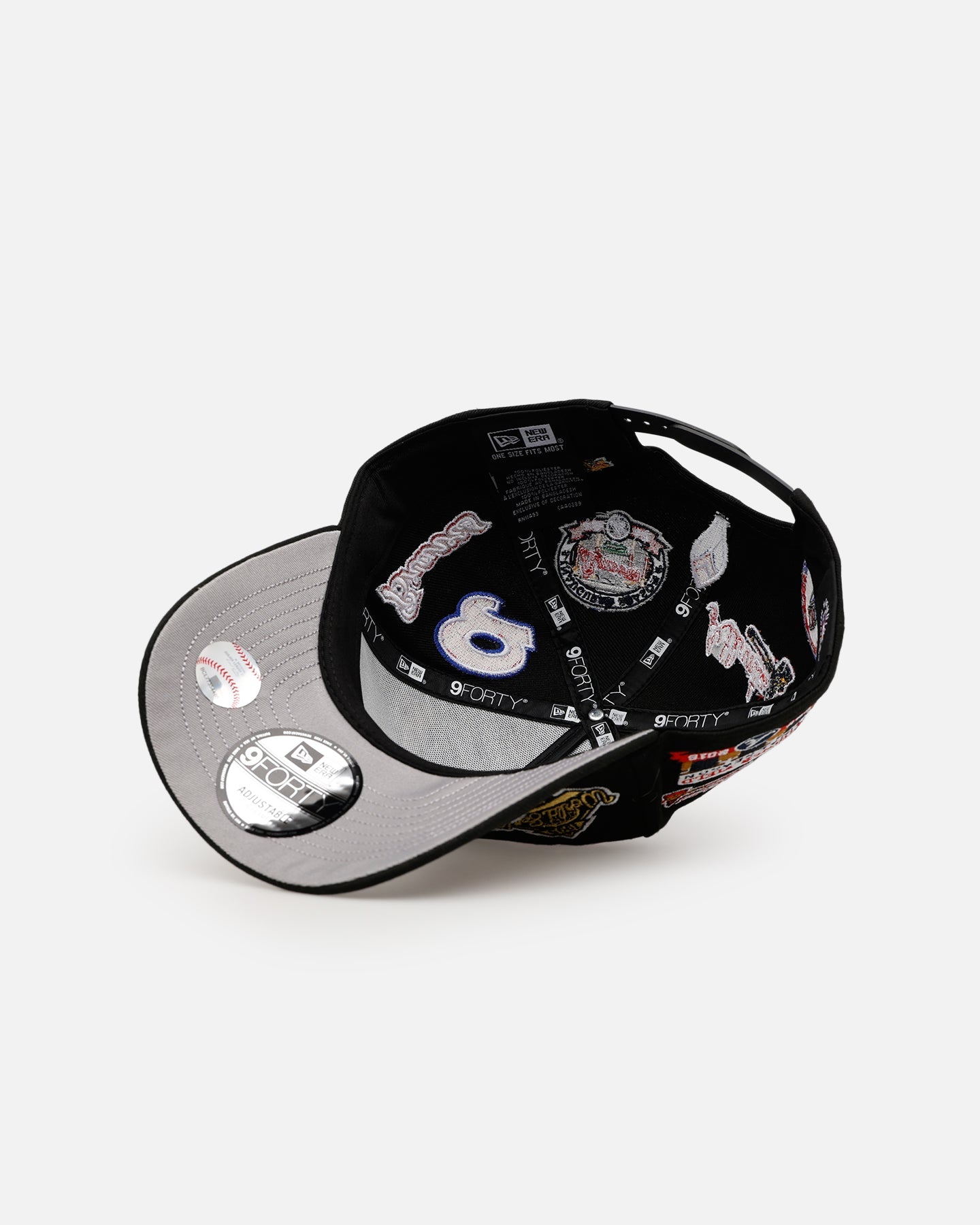 New Era Atlanta Braves 'All Over Embroidery' 9FORTY A-Frame Snapback Black