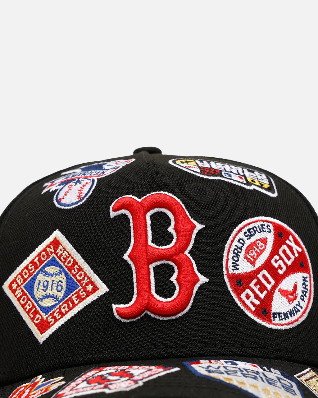 New Era Boston Red Sox 'All Over Embroidery' 9FORTY A-Frame Snapback Black
