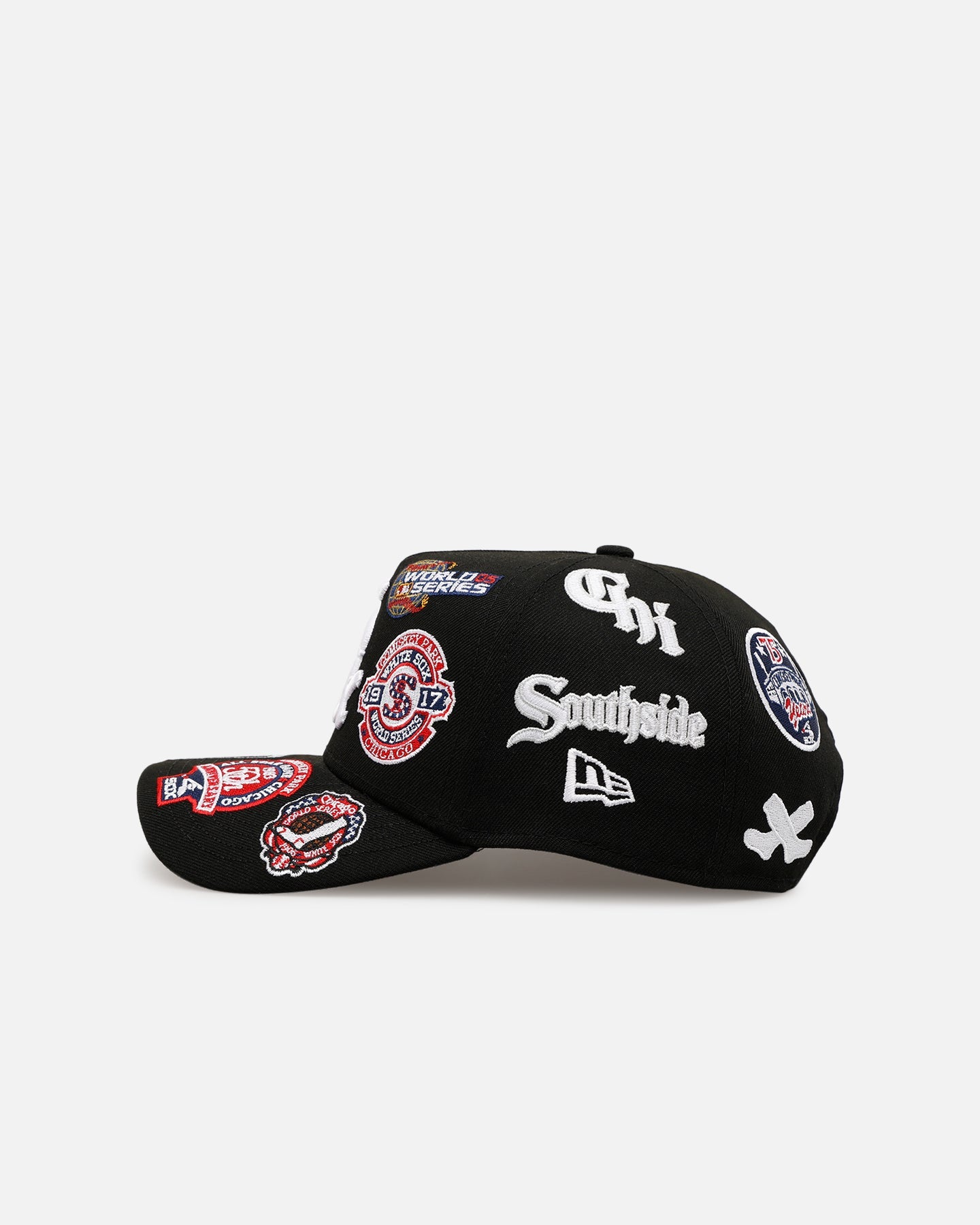 New Era Chicago White Sox 'All Over Embroidery' 9FORTY A-Frame Snapback Black
