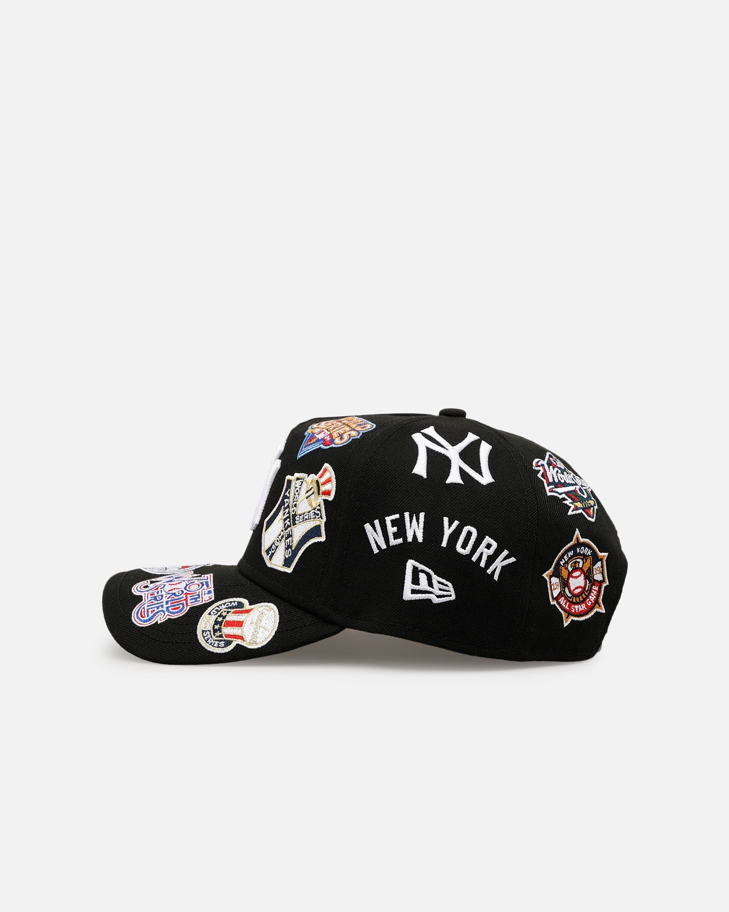 New Era New York Yankees 'All Over Embroidery' 9FORTY A-Frame Snapback Black