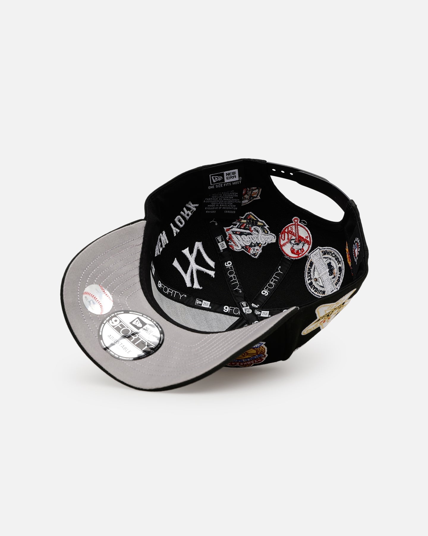 New Era New York Yankees 'All Over Embroidery' 9FORTY A-Frame Snapback Black