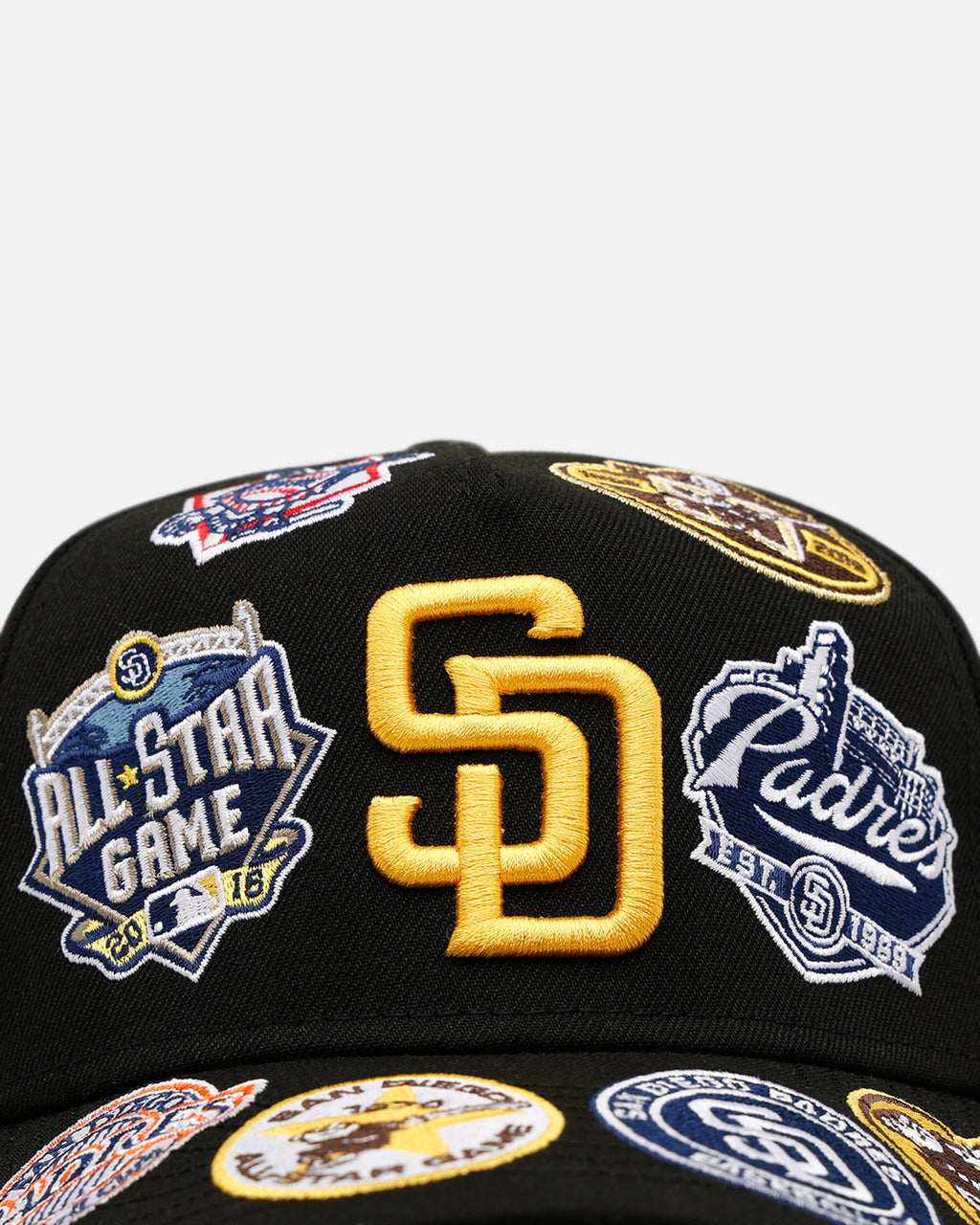 New Era San Diego Padres 'All Over Embroidery' 9FORTY A-Frame Snapback Black