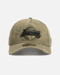 New Era Los Angeles Lakers 'Distressed Olive' 9FORTY A-Frame Snapback Olive