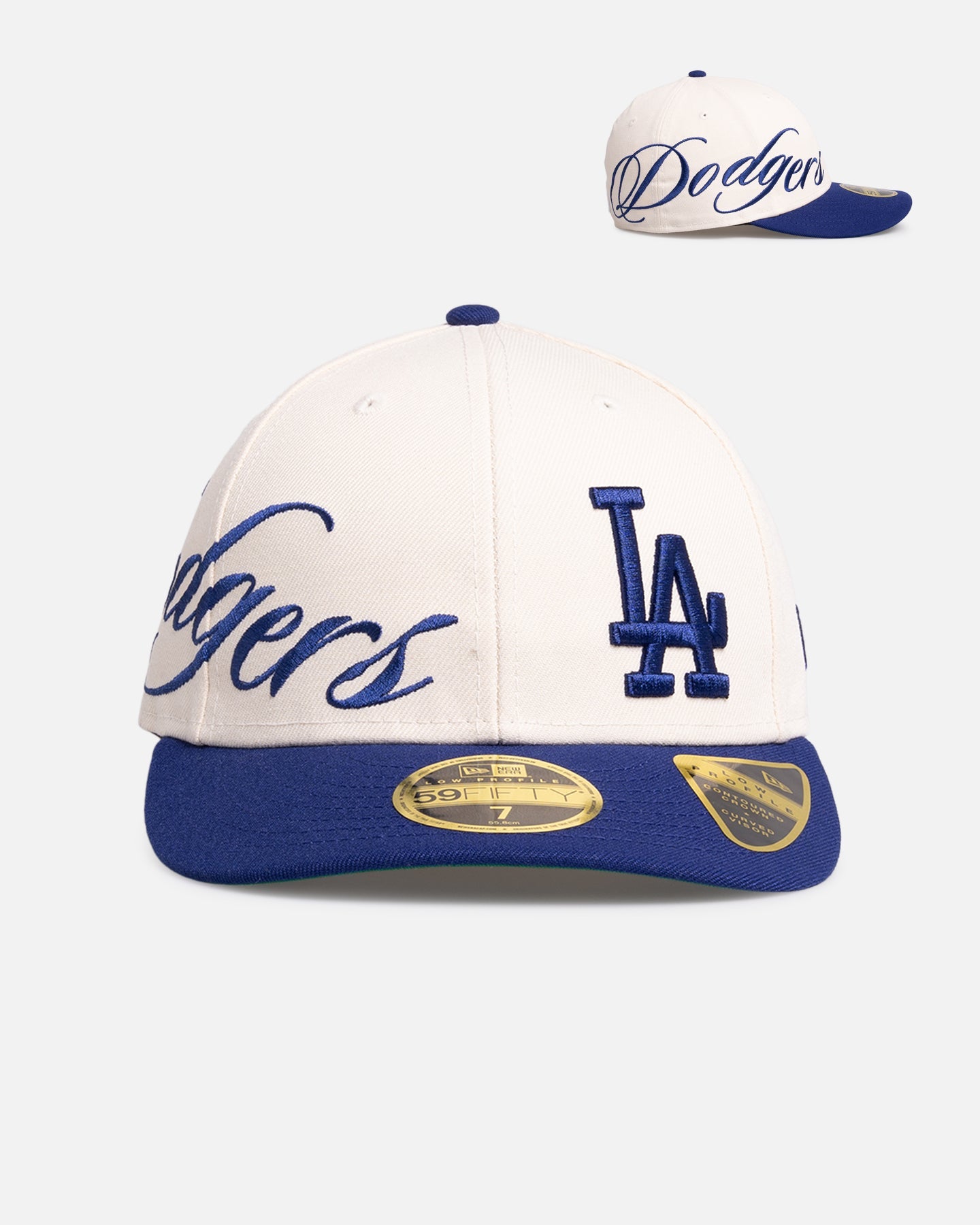 New Era Los Angeles Dodgers 'MLB Side Script 59FIFTY Fitted Light Beige