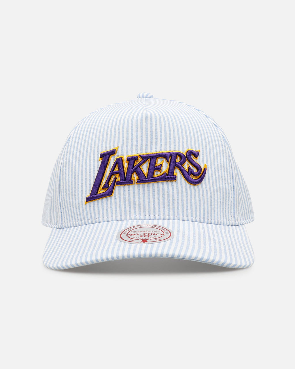 Mitchell & Ness Los Angeles Lakers 'Seersucker' Pro Pinch Snapback Blue/White