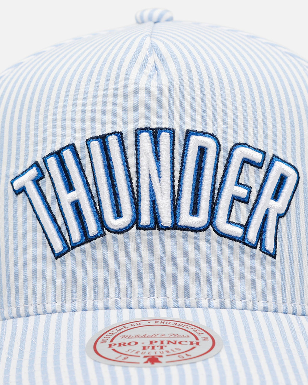Mitchell & Ness Oklahoma City Thunder 'Seersucker' Pro Pinch Snapback Blue/White