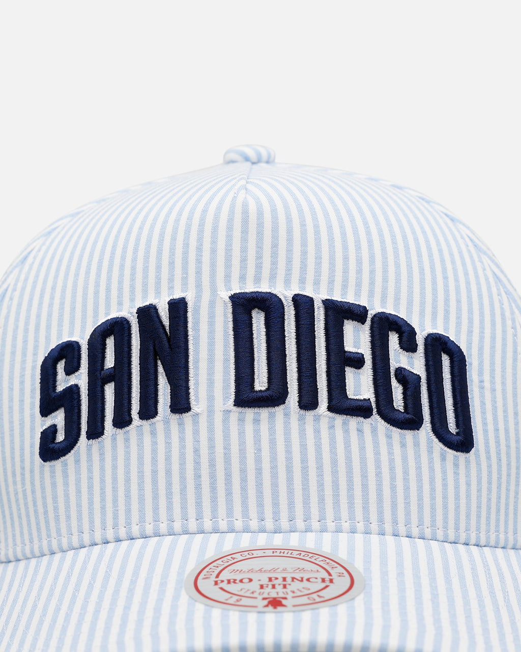 Mitchell & Ness San Diego Padres 'Seersucker' Pro Pinch Snapback Blue/White