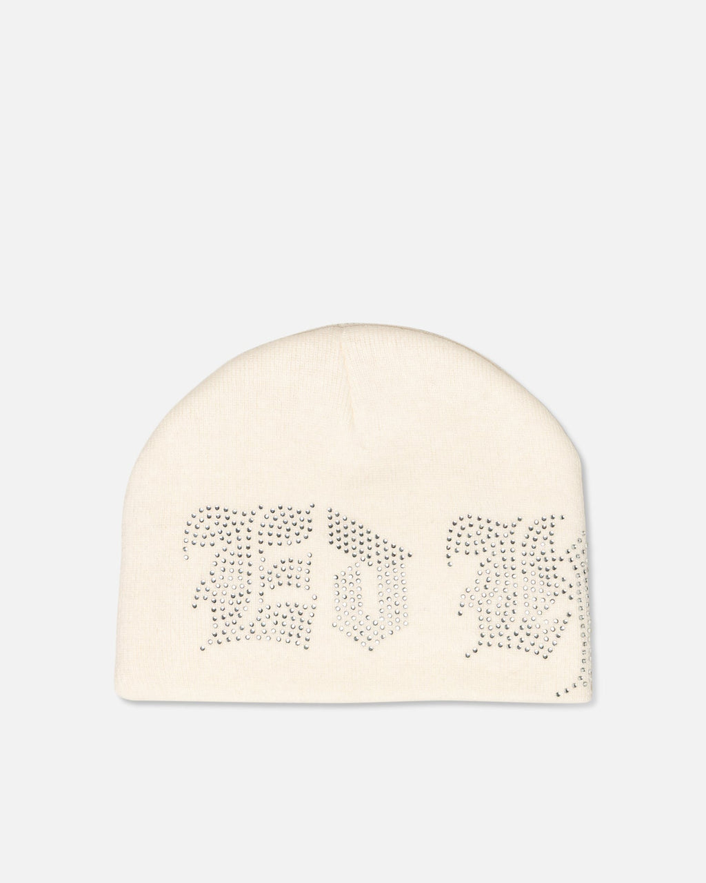 Ed Hardy Rhinestone Beanie Off White