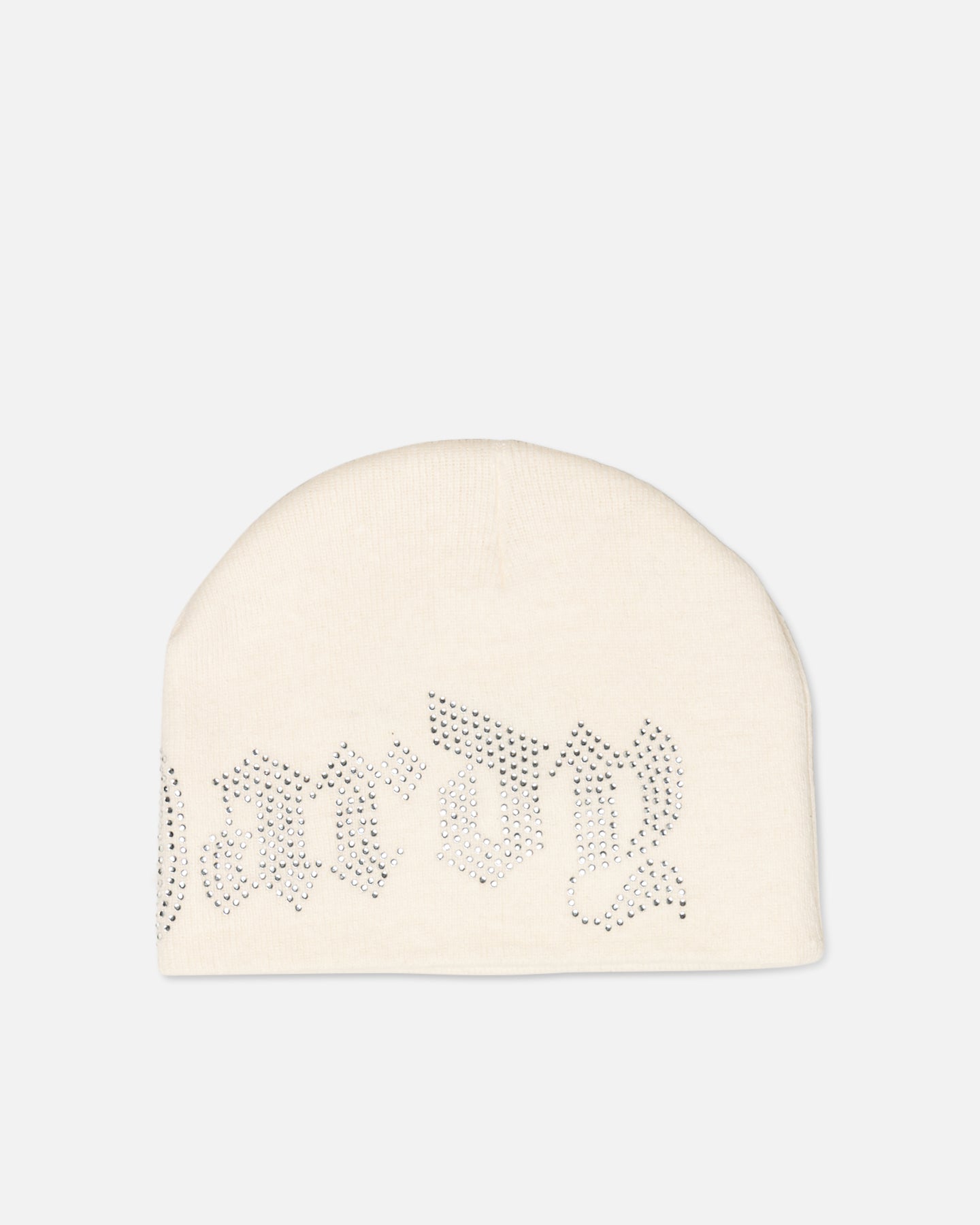 Ed Hardy Rhinestone Beanie Off White