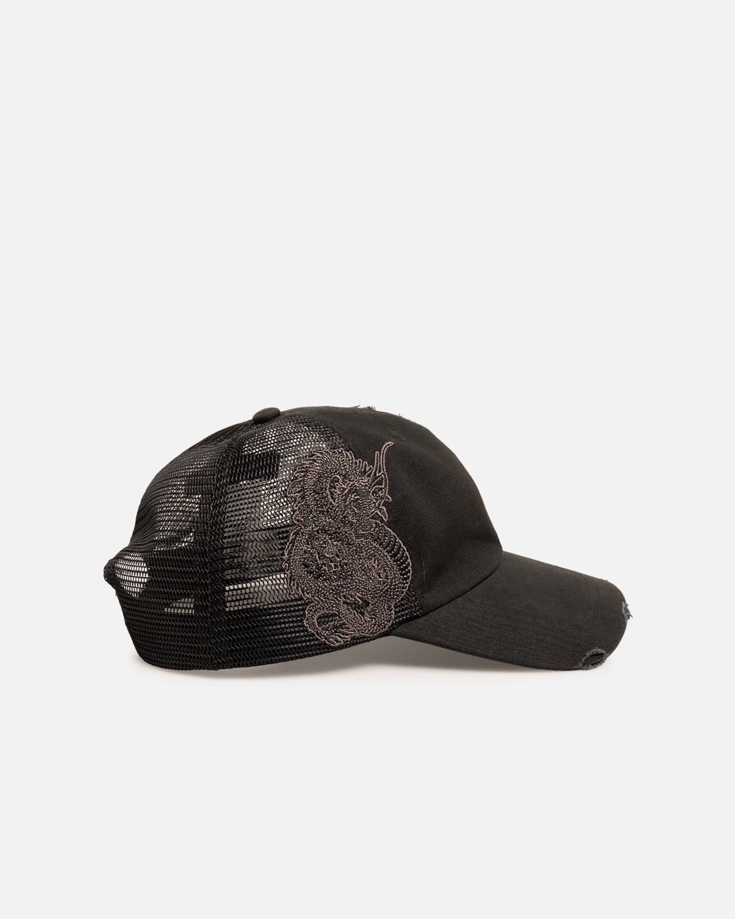 Ed Hardy Euro Distressed Trucker Snapback Black