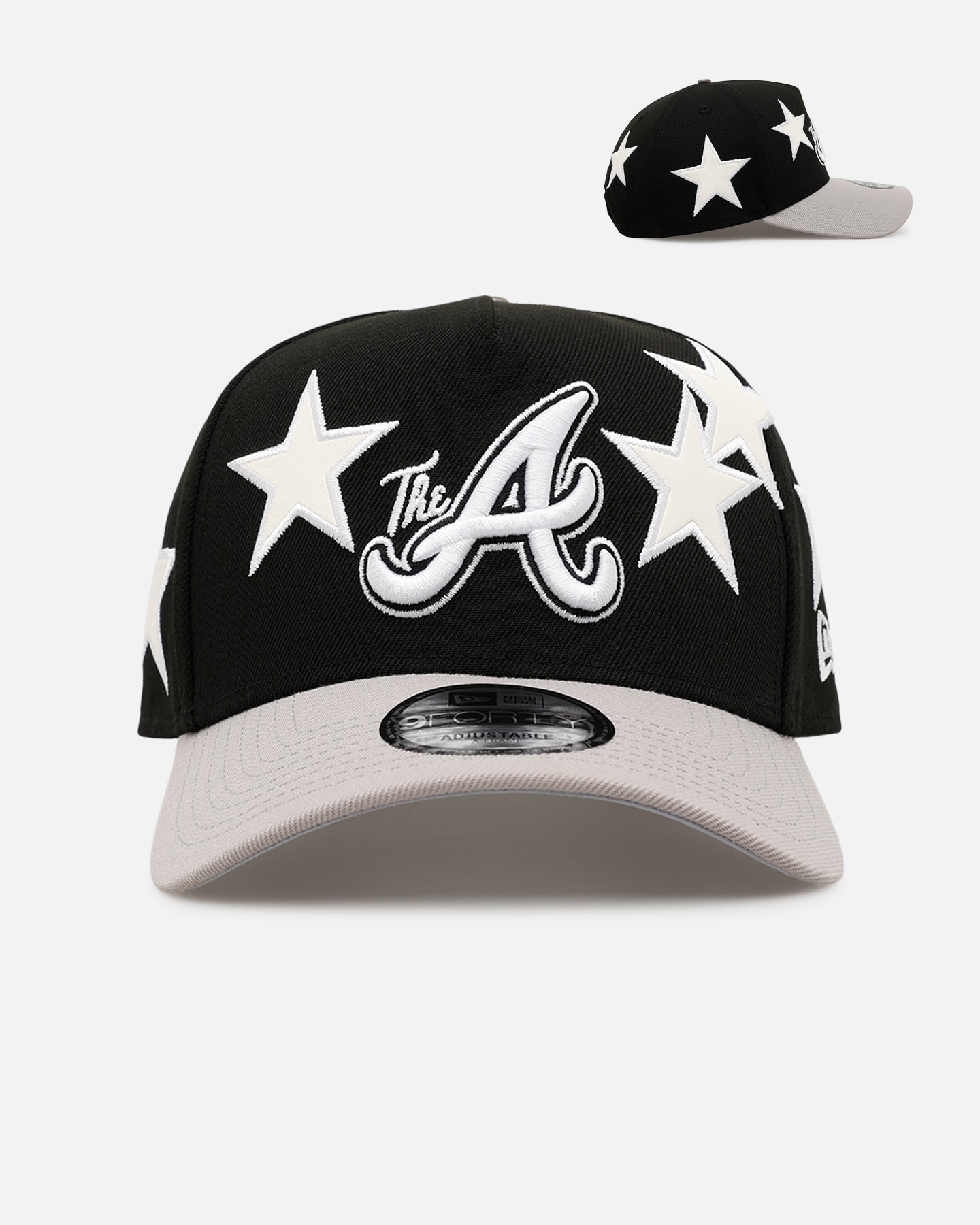 New Era Atlanta Braves 'Stars' 9FORTY A-Frame Snapback Black/Grey