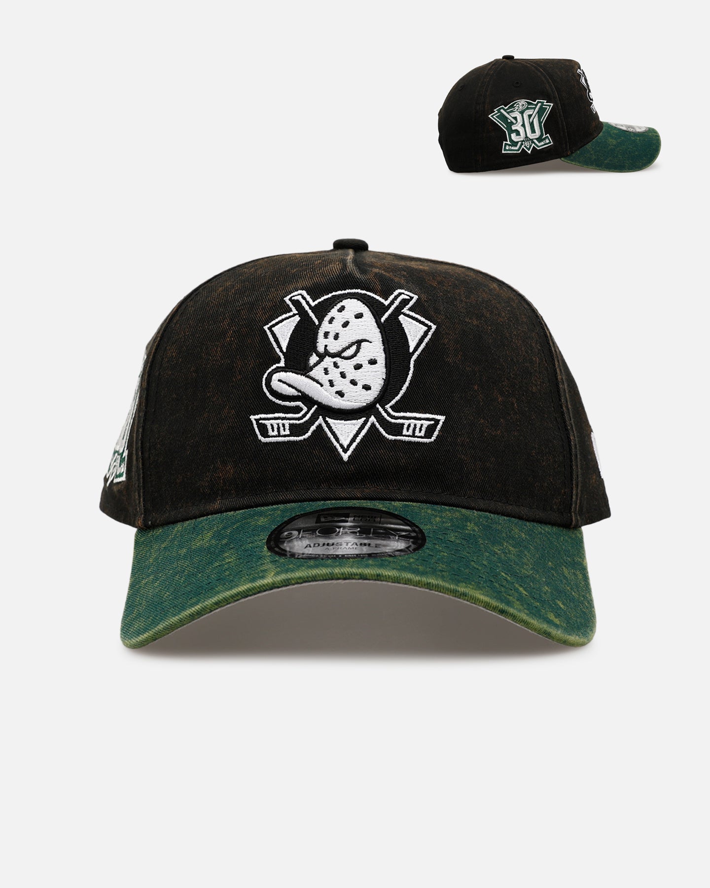 New Era Anaheim Ducks 'Washed Green 2.0' 9FORTY A-Frame Snapback Black/Green