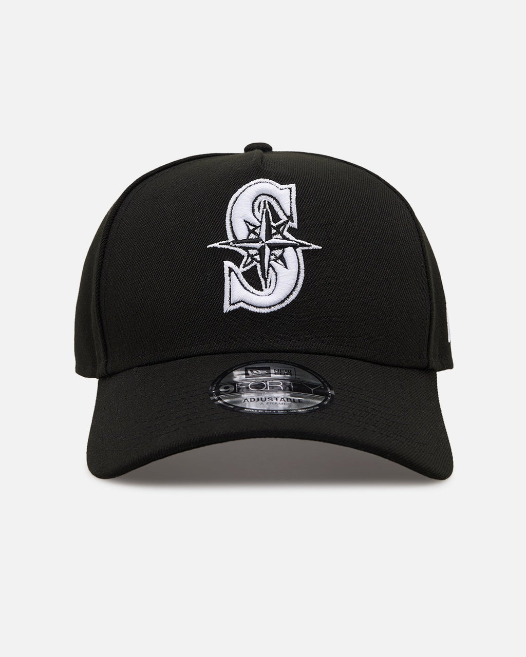 New Era Seattle Mariners 'Easy Black and White' 9FORTY A-Frame Snapback Black/White
