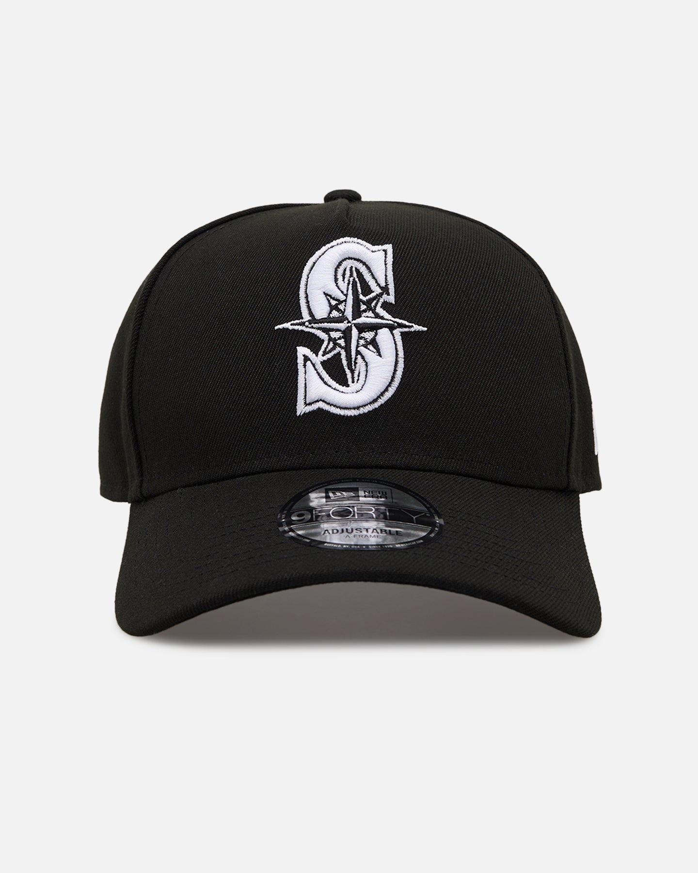 New Era Seattle Mariners 'Easy Black and White' 9FORTY A-Frame Snapback Black/White