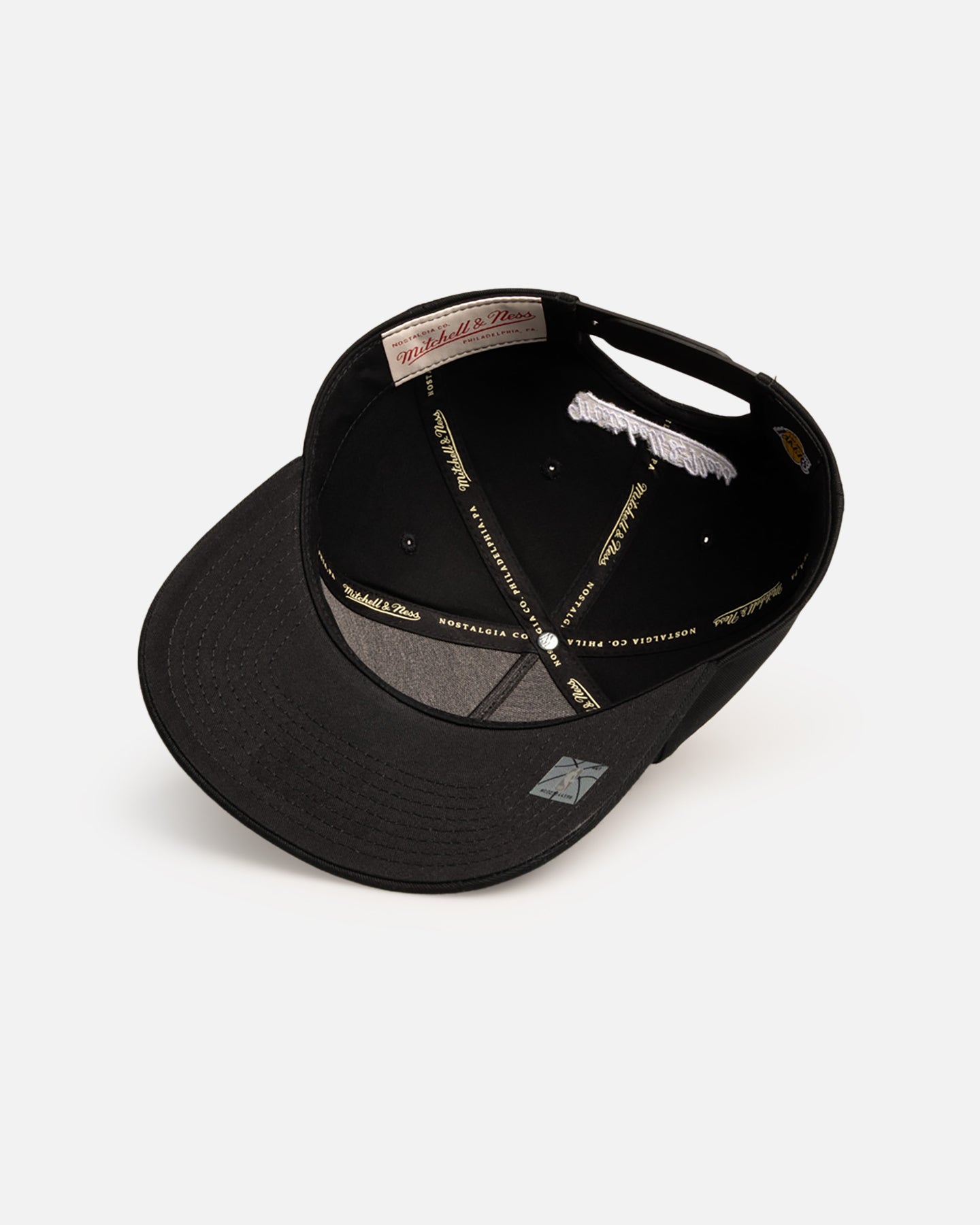Mitchell & Ness Los Angeles Lakers 'Black Letter' Pro Pinch Snapback Black