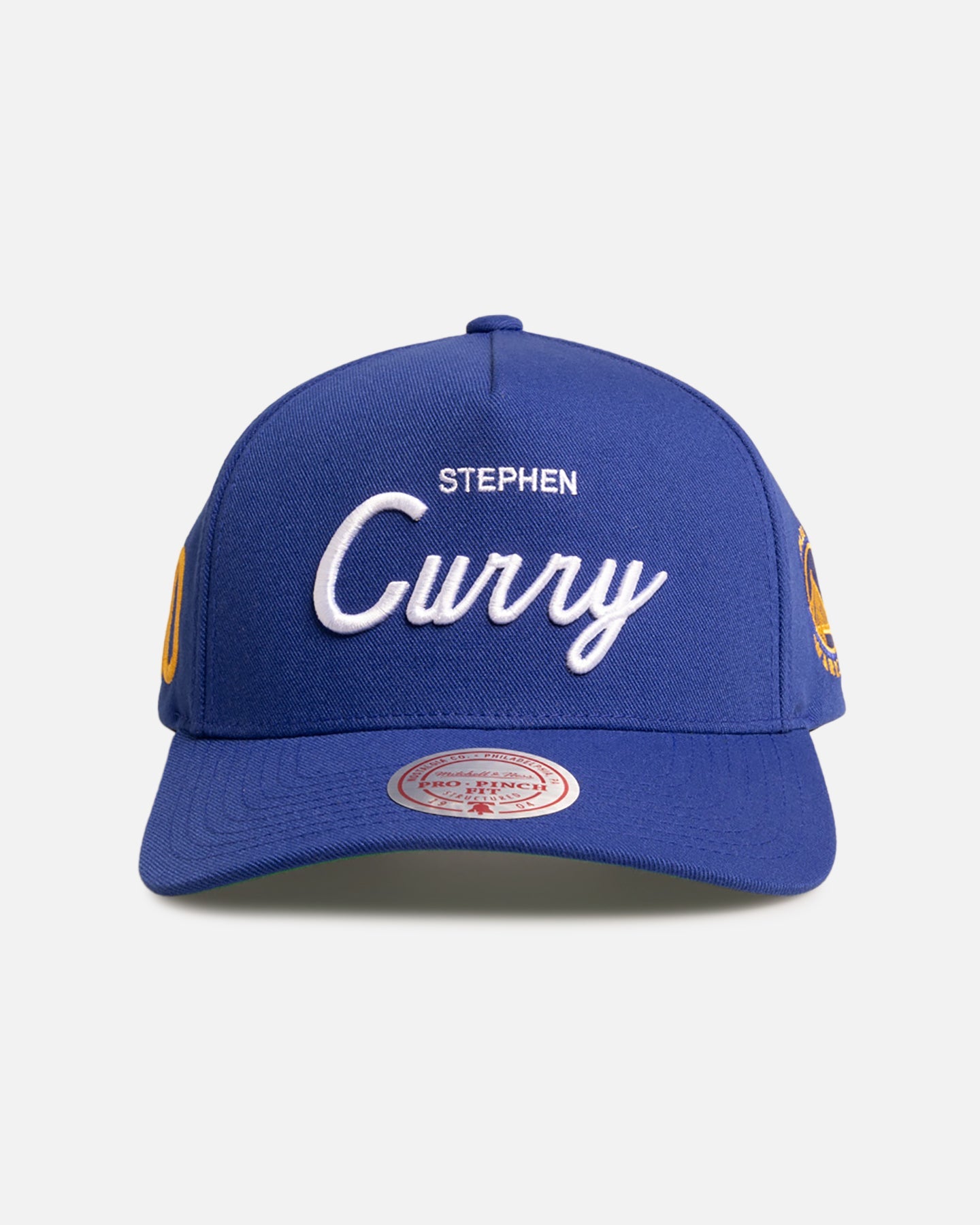 Mitchell & Ness Golden State Warriors Stephen Curry 'Classic' Script Pro Pinch Snapback Blue