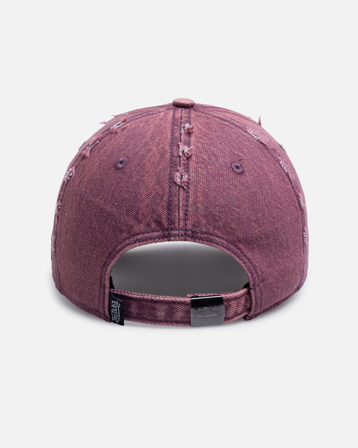 Von Dutch Cross Distressed Strapback Cap Burgundy