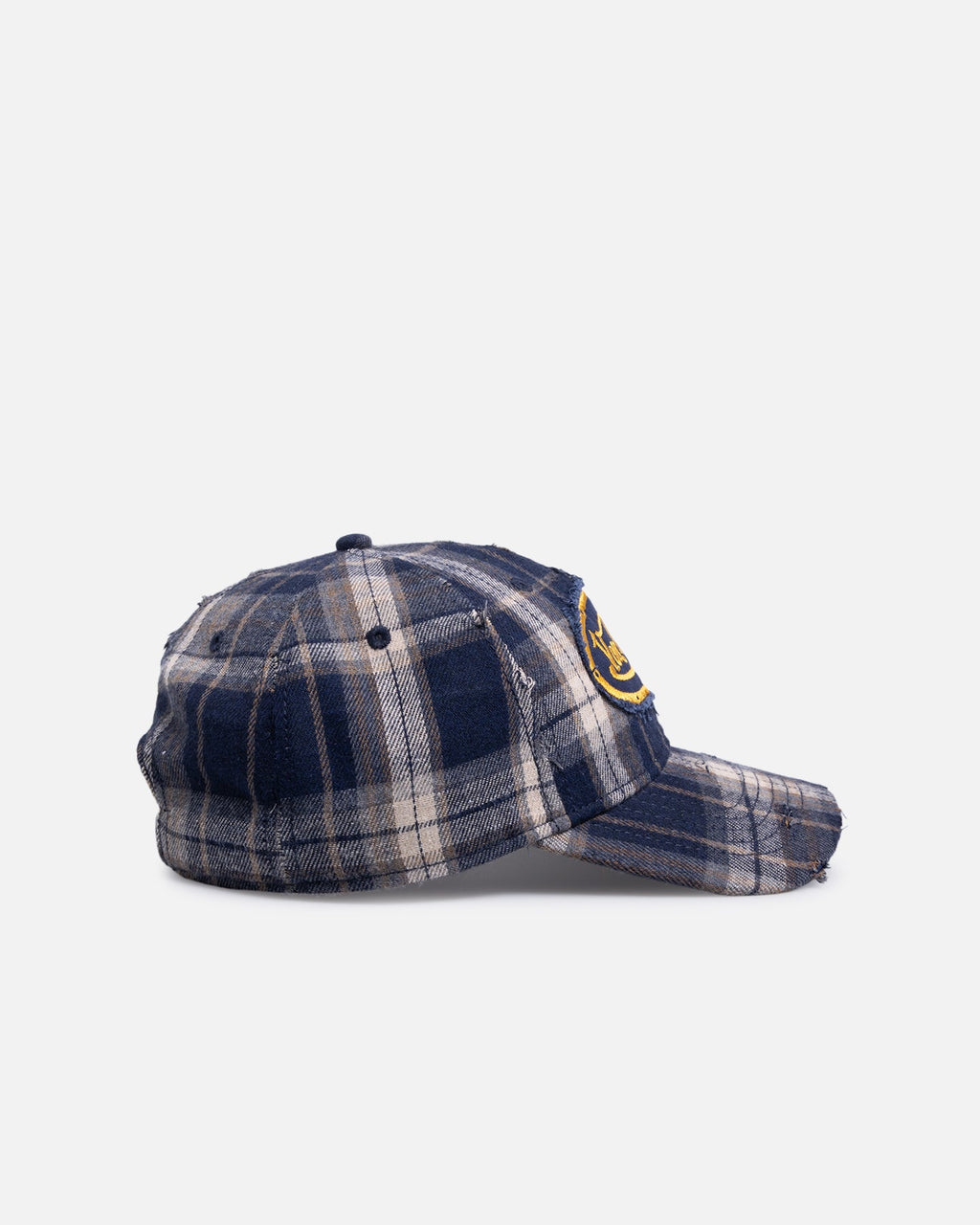 Von Dutch Gingham Dad Strapback Cap Blue