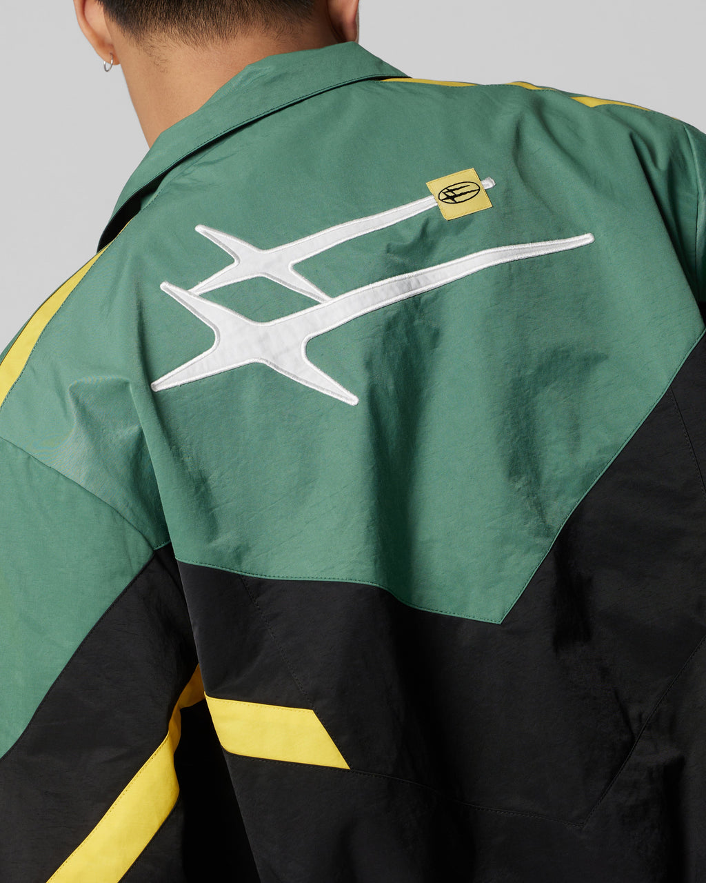 Loiter Hybrid Track Jacket Green/Yellow