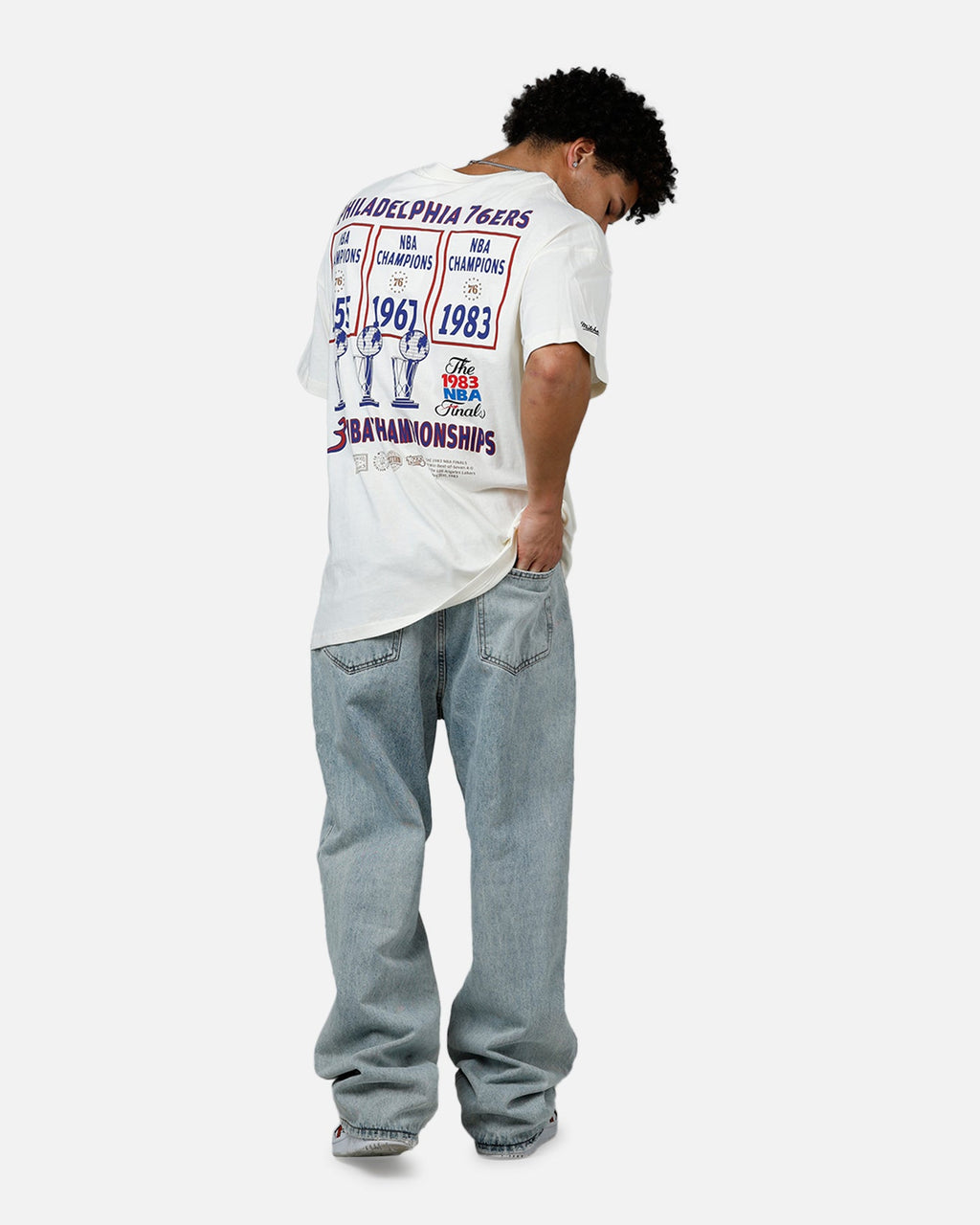Mitchell & Ness Philadelphia 76ers Championship Report "Champ Pack" T-Shirt Egret