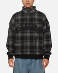 Carre Gridlock 1/4 Zip Crewneck Black Plaid