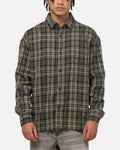 Saint Morta Credo Plaid Long Sleeve Button Up Shirt Green-plaid