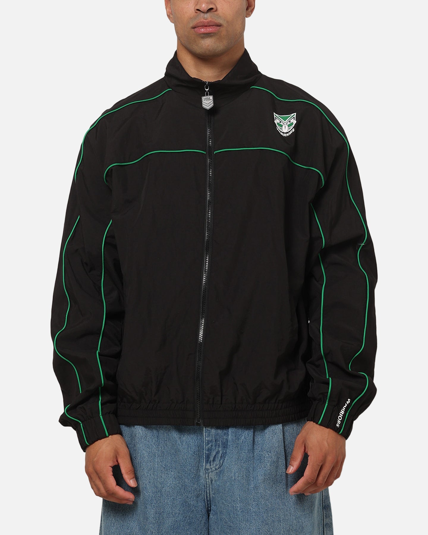 Bleacher Athletic New Zealand Warriors NRL Midweight Spray Jacket Black