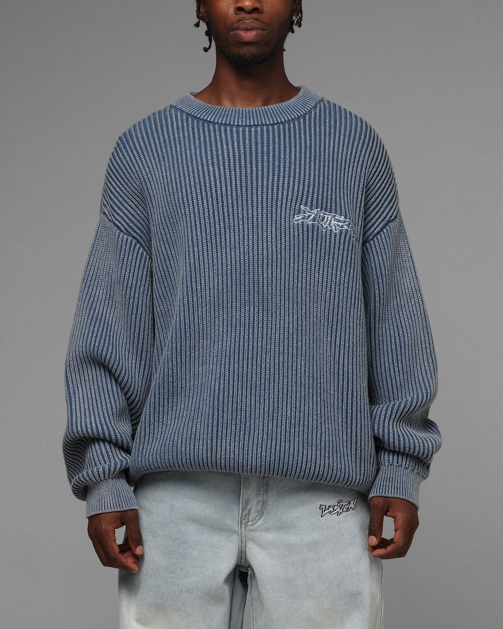 Loiter Star Born Knit Sweater Blue