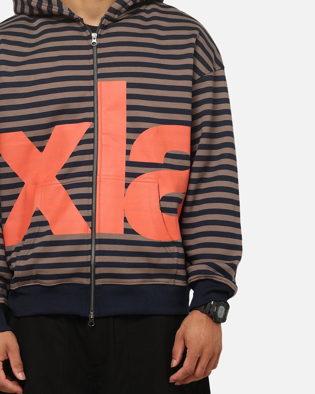 X-Large Mocha Captain Zip Hoodie Black