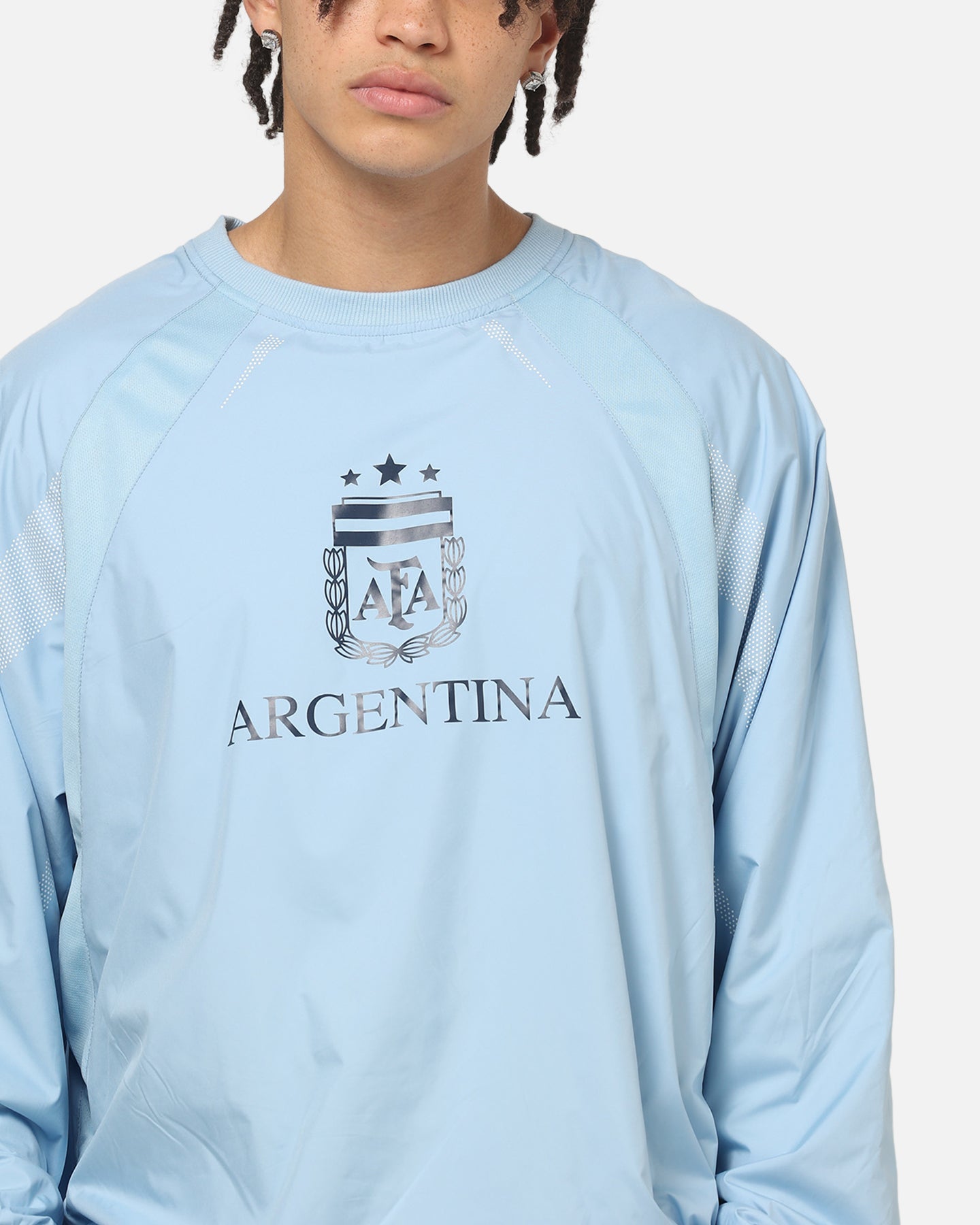 Majestic Athletic Argentina Nylon Crewneck Argentina Blue