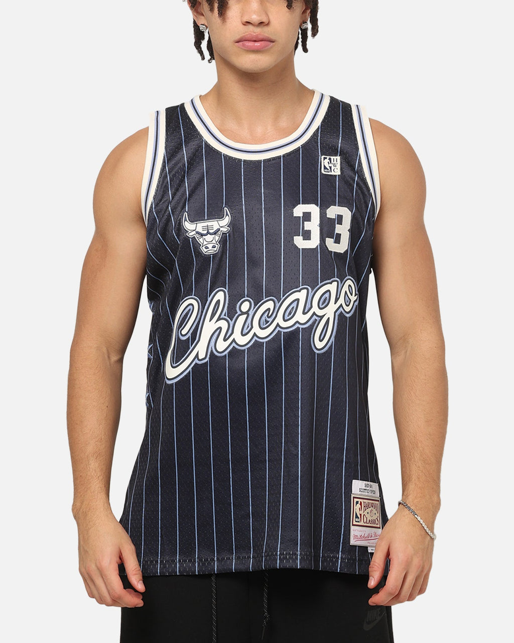 Mitchell & Ness Chicago Bulls Scottie Pippen #33 Playoff Energy Swingman Jersey Navy