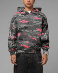 Loiter Hybrid Patch Zip Hoodie Black Camo