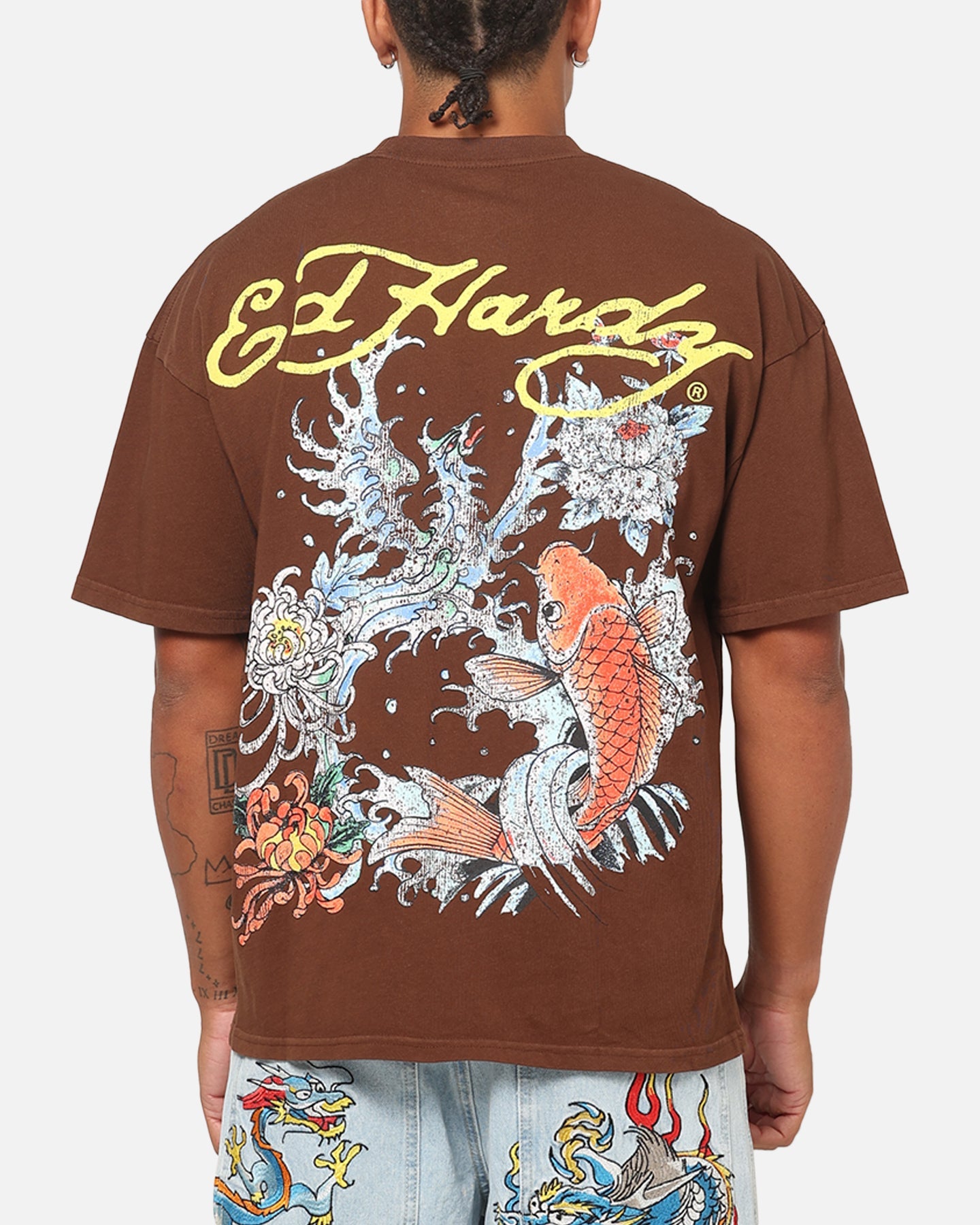 Ed Hardy Koi T-Shirt Brown