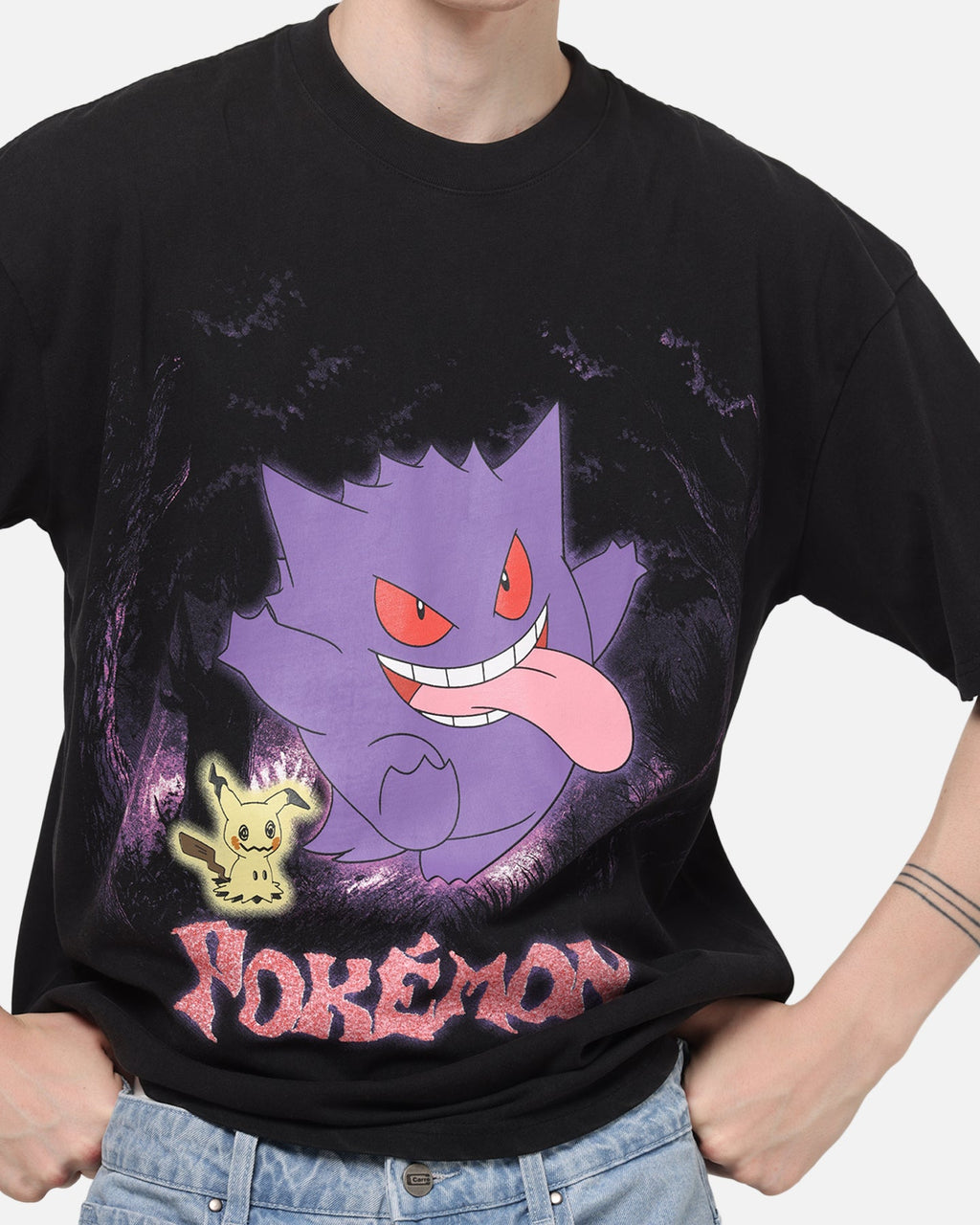 The PokÃ©mon Collection By 73Studio Gengar Mimikyu T-Shirt Black