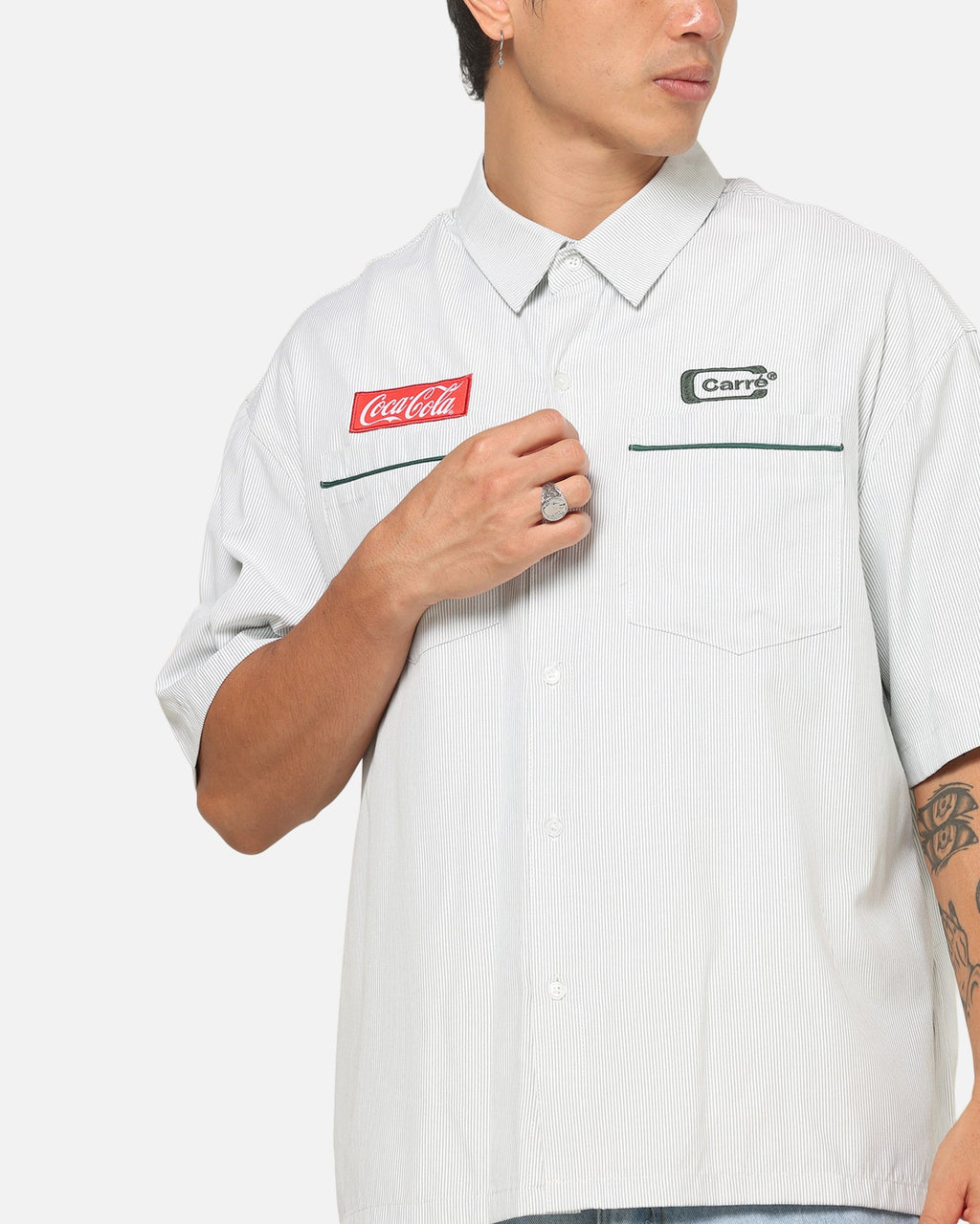 Carre CarrÃ© X Coca Cola Road Pilot Button Up Shirt Green