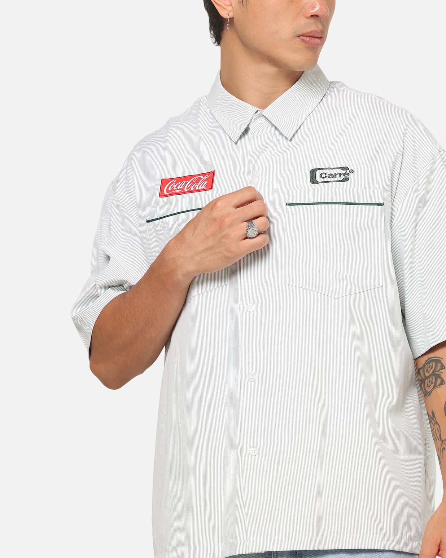 Carre CarrÃ© X Coca Cola Road Pilot Button Up Shirt Green