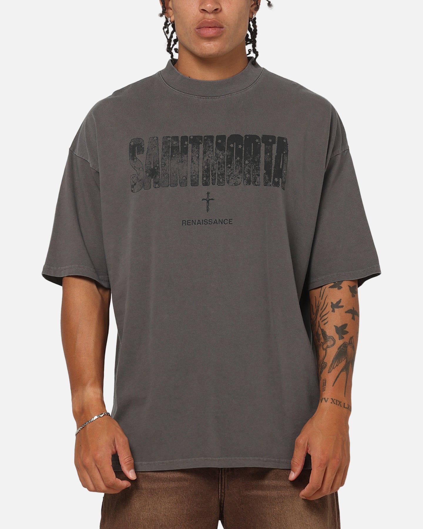 Saint Morta Exile Boxy T-Shirt Washed Charcoal