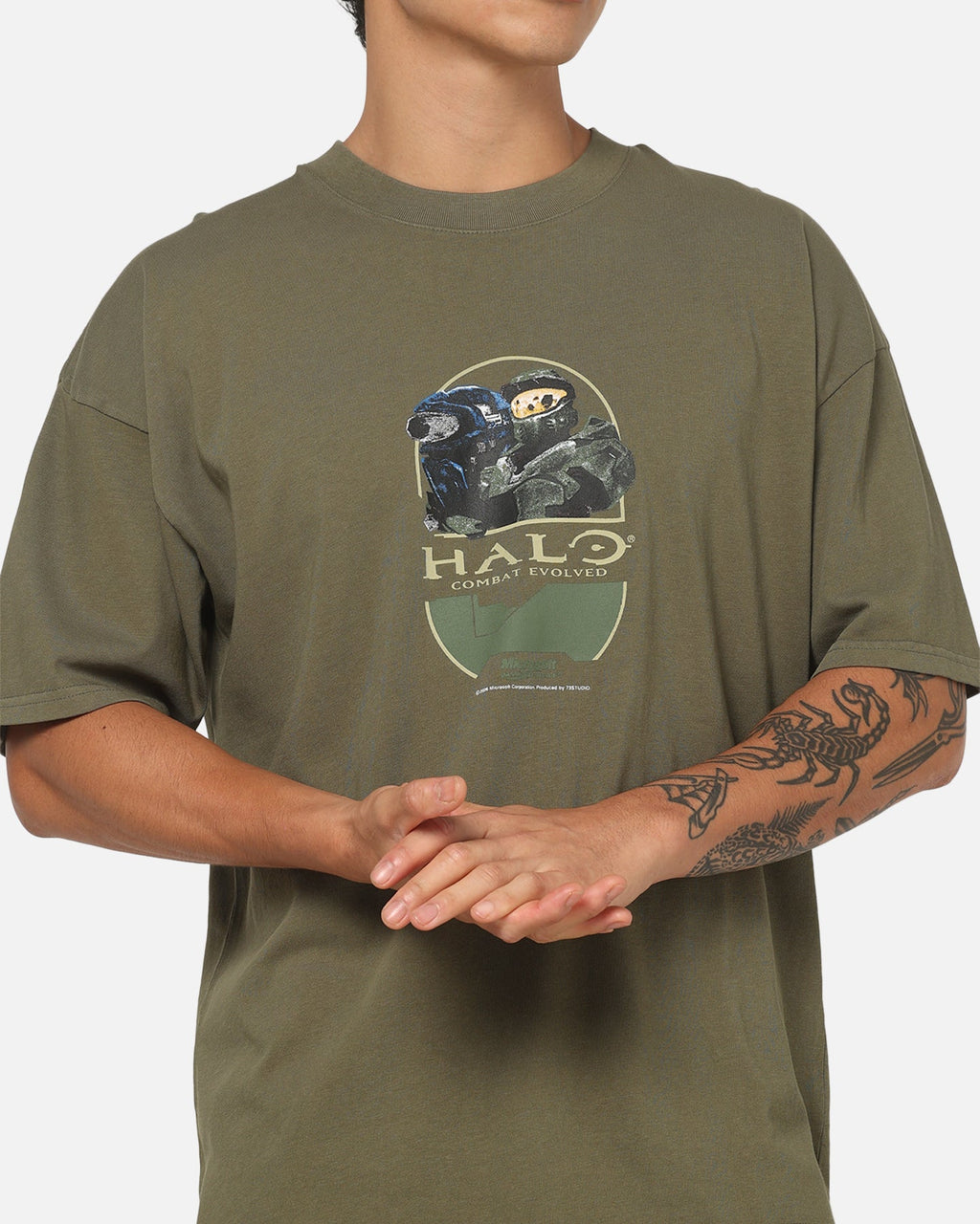 73Studio X Xbox X Halo Not For Angels  T-Shirt Military Green