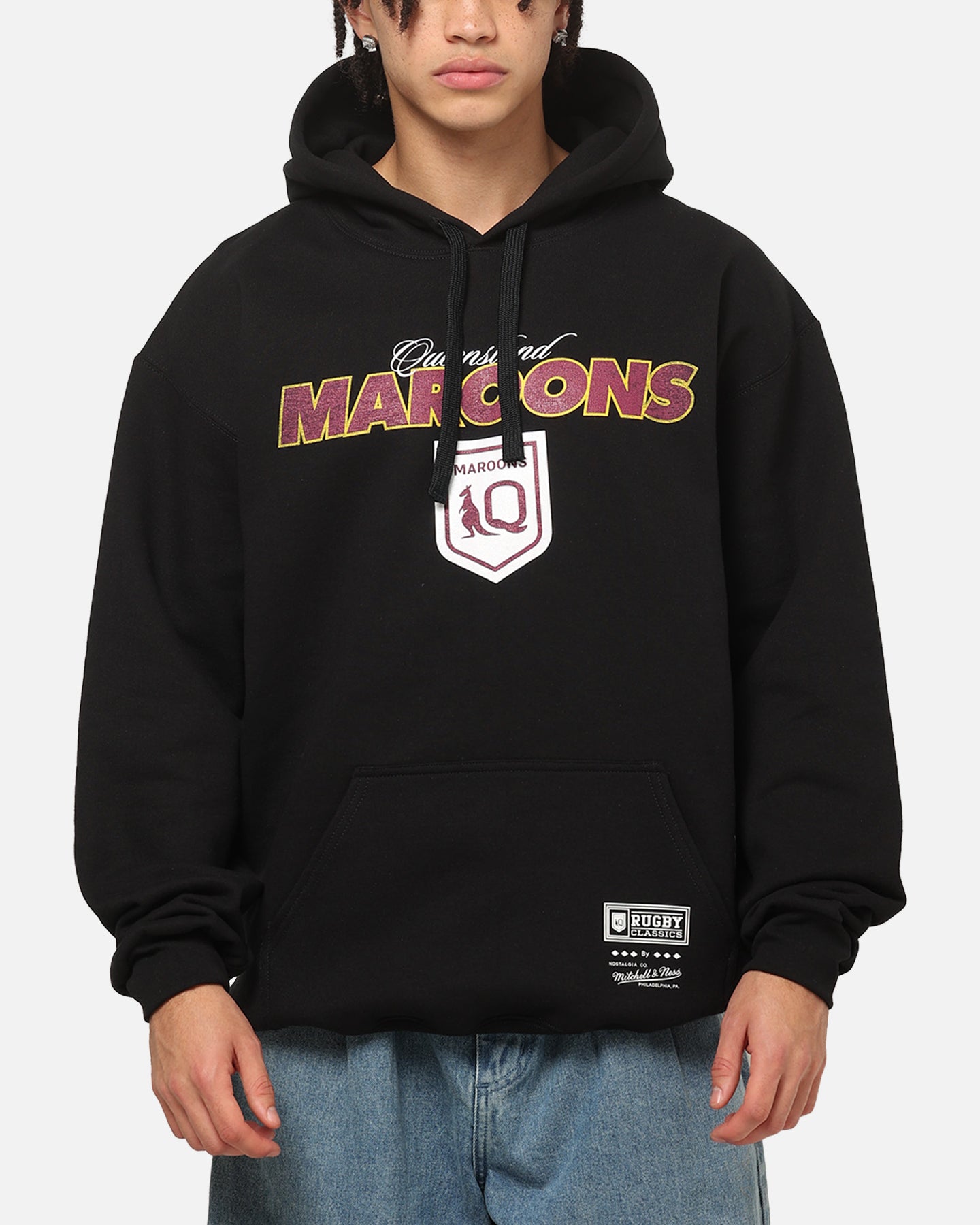 Mitchell & Ness Queensland Maroons 27 X Series Vintage Hoodie Black